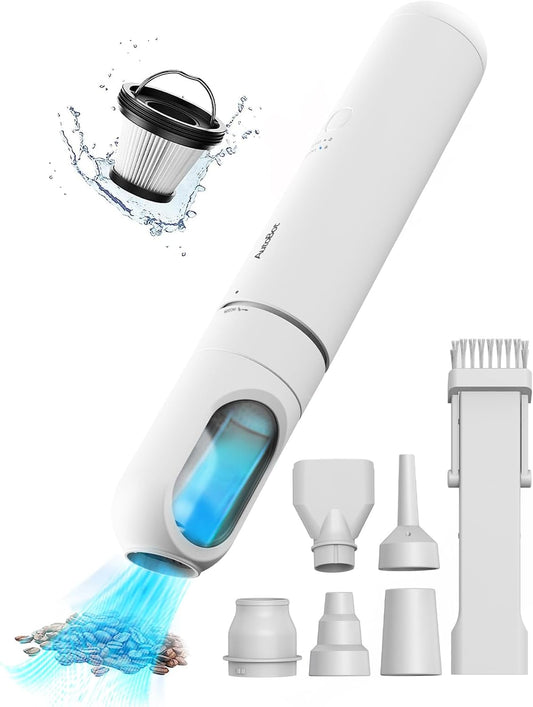 Car Vacuum Cleaner, 12,000PA Handheld Vacuum with Air Blower Inflator Pump Dust Buster, Car Vacuum with 30 Mins Runtime, 2H Fast Charge, Portable Vacuum for Car