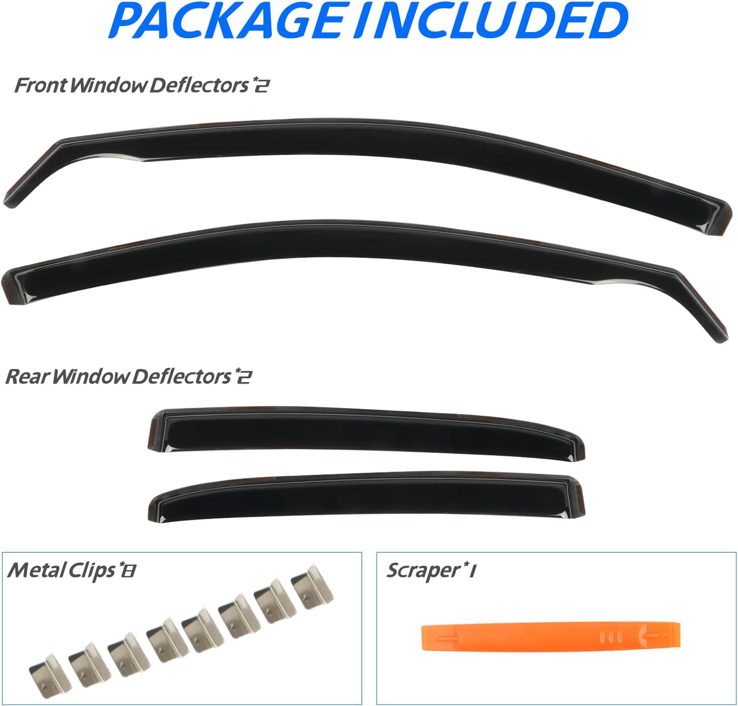 in-Channel Rain Guards for Toyota Camry 2018 2019 2020 2021 2022 2023 2024, Extra Durable Side Window Visors Deflectors, Smoke Tinted Vent Visors Shade Shield for Car Window