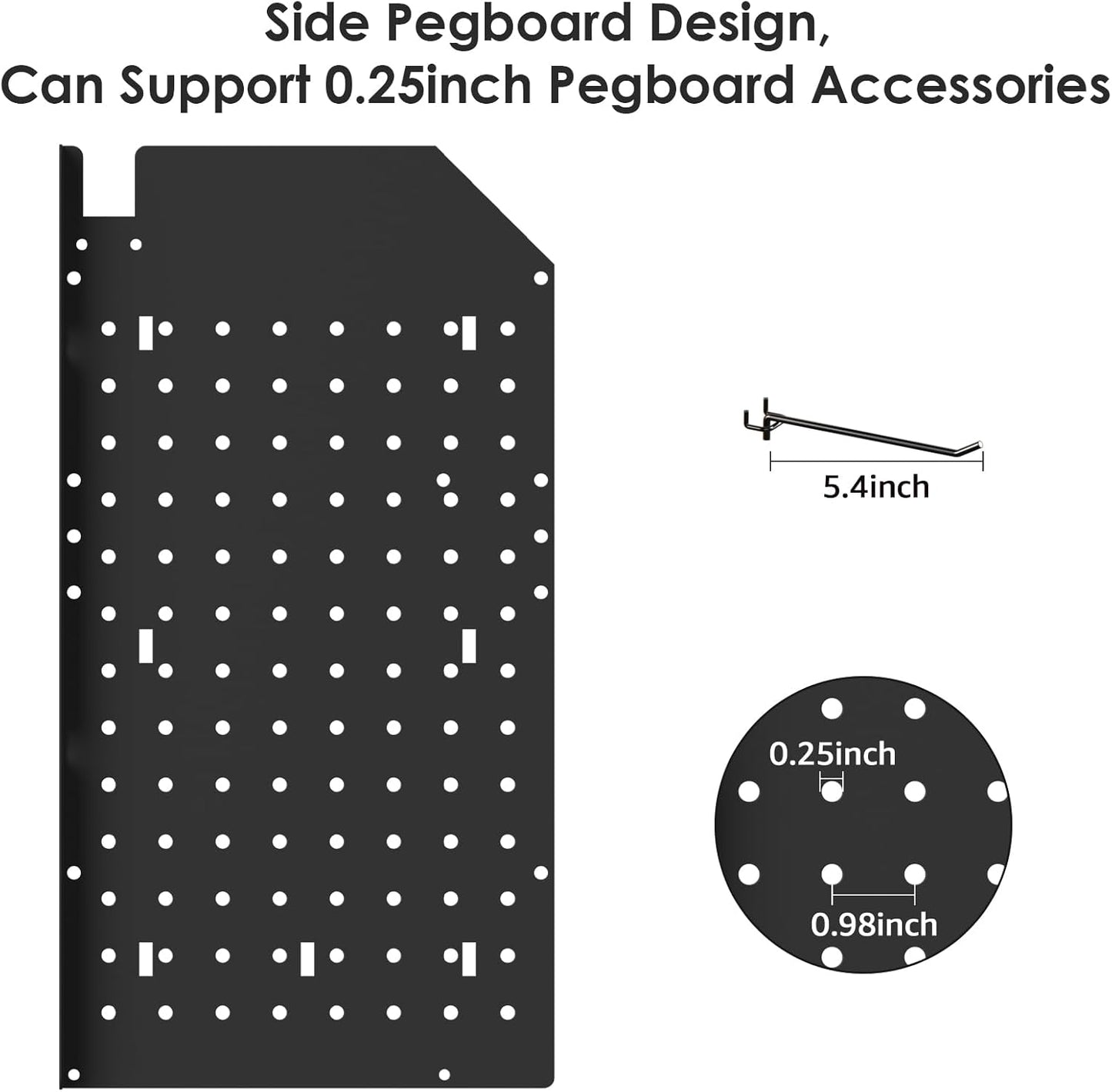 CCCEI Black Large Tools Organizer Wall Mount Charging Station, 39 Inch Long Power Tool Battery Storage Rack with 10FT Power Strip. 8 Drill Holder, Garage Utility Shelves. Pegboard Hanging Extension.