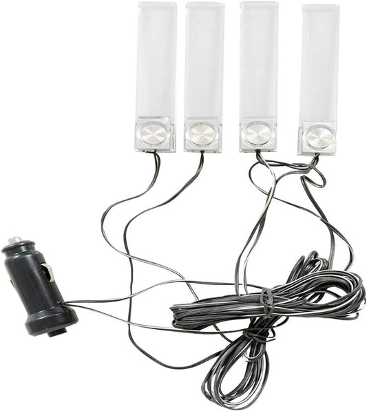 Interior Car Footwell Lights, LED Car Strip Lights, 4 in 1 12V Car Auto Interior LED Atmosphere Lights Floor Decoration Lamp, RGB Light