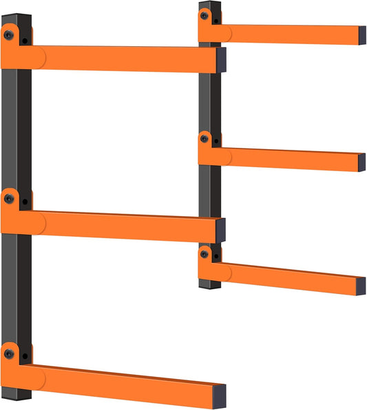 Caliee lumber Storage Rack Wall Mount, 3-Tier Garage Storage Organizer Holds Up to 1400 lbs, Lumber and Tool Rack for Garage, Basement, Workshop, Rustproof & Space-Saving Design (2)