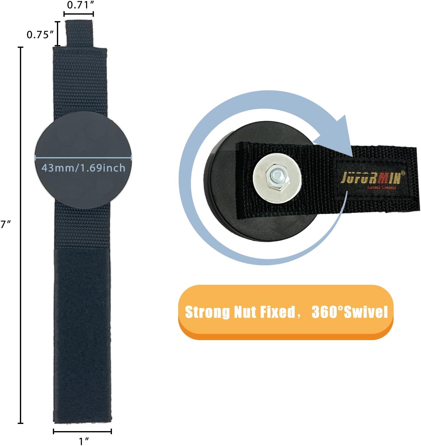 Heavy Duty Magnetic Hook, Magnetic Tool Holder, Magnetic Garage Hooks, Extension Cord Strap for Cable, Rope, Wire Storage in Garage,Workshop,RV,Pick-up(Dia.1.69" Magnet * 4Pcs)