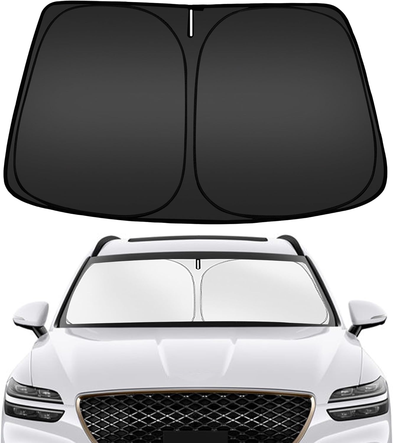 ARISMOTOR Windshield Sun Shade for Genesis GV70 2022-2025, Custom Fit Foldable Front Window Sunshade Sun Visor Protector, Block UV Rays Keep Your Car Cooler