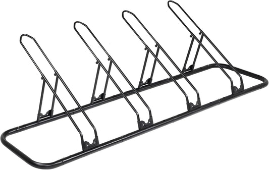 CyclingDeal Bike Rack Floor Parking Bike Stand for up to 6 Bicycles | Indoor, Home & Garage Storage Rack | Stable & Secure Bicycle Stand w/Tire Grooves Up to 29", Holding Plates & Custom Spacing