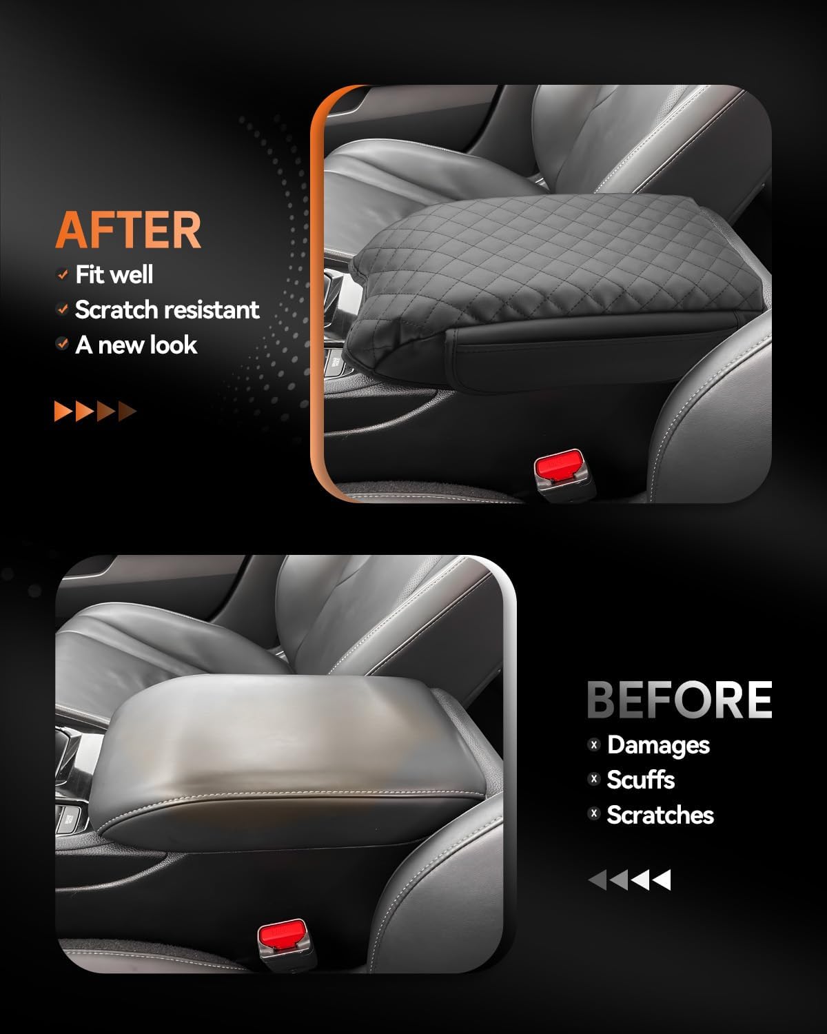 CDEFG for Honda Accord 2023-2025 Center Console Cover Armrest Box Cover for Accord (LX,SE) 2023 2024 2025 Accessories Console Arm Rest Protector 2 Side Pocket