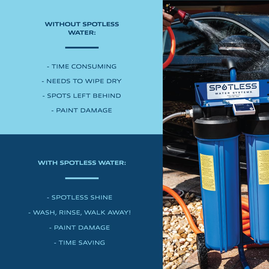 Spotless Water Systems - DIC-10, Simple Window, Solar Panel, RV & Car Wash System, Works for All Vehicles, Motorcycles, Bikes, Boats, Planes, Yachts, Towel Drying Eliminated