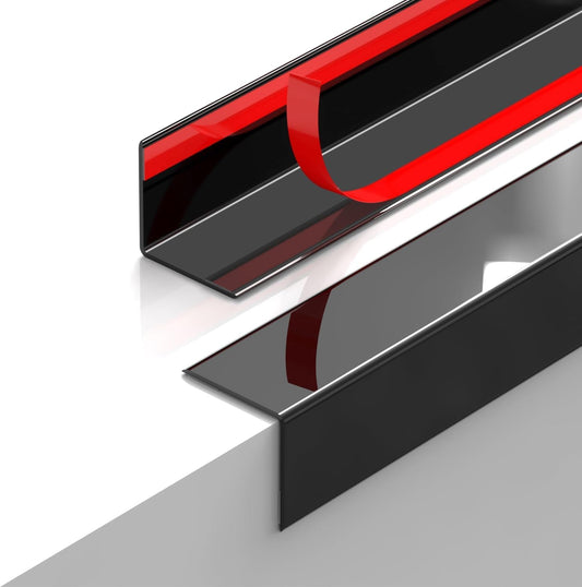2PCS Wall Corner Protectors Guards - Self Adhesive Corner Protector & Corner Guards for Walls Edge Protection, Easy to Apply - No Tools Needed(Black, 47.24"x1.18")