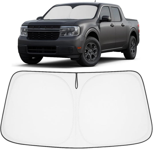 Proadsy 2025 Upgrade Windshield Sun Shade Custom Fit Ford Maverick 2022-2025 4-Layer Foldable Front Sunshade Protector Sun Visor Blocks UV Rays Keep Car Cooler