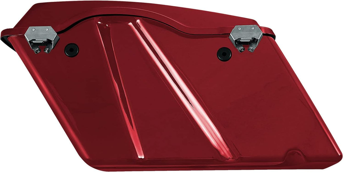 XFMT Red Hard Saddlebags Saddle Bags Trunk W/Black Conversion Brackets For Harley Softail Heritage Classic Deluxe 1984-2017