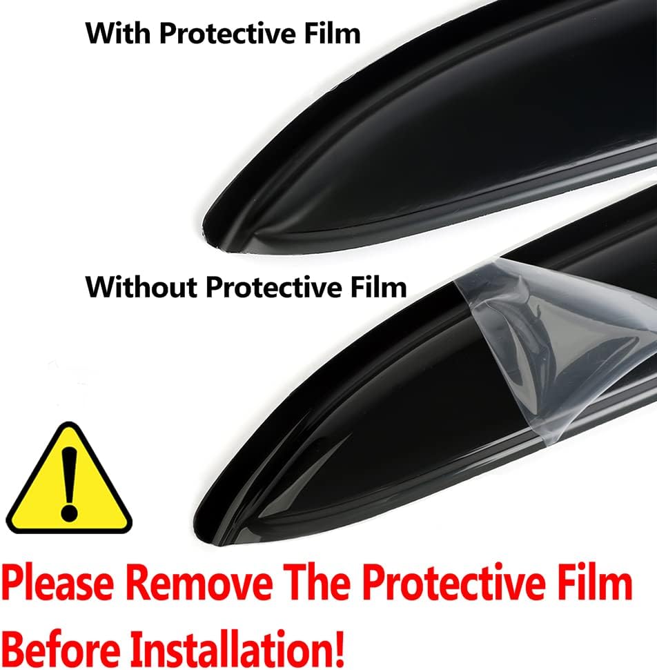 94056 Side Window Wind Deflector,4pc Outside Mount Style Shade Sun Rain Guards Set,Nice Window Visor fit for 2005-2015 Toyota Tacoma Double/Crew Cab with 4 Full Size Doors