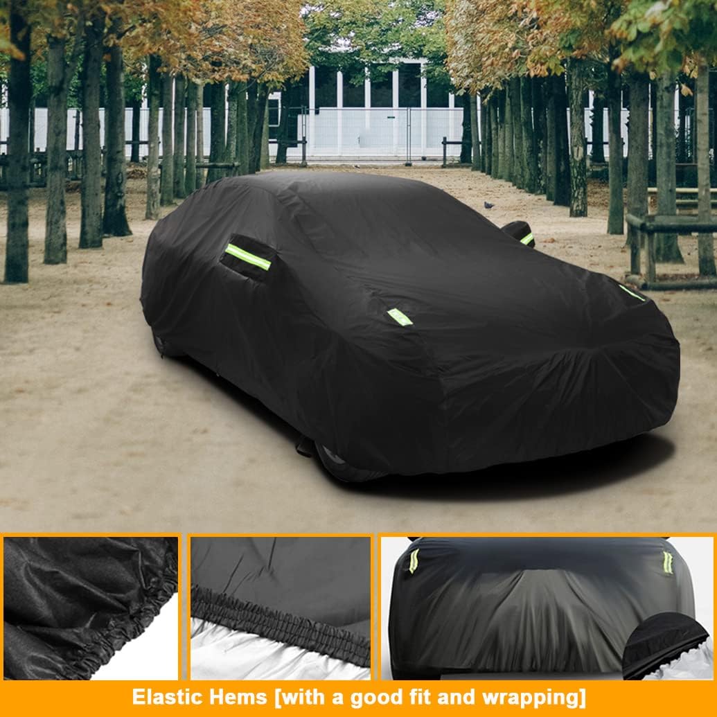 Custom Car Cover Compatible with BMW 3 Series M3 Sedan 2004-2025/4 Series M4 2013-2025, Waterproof Car Cover with Cotton Lining, All Weather Rain Snow Sun UV Cover for Outdoor Indoor