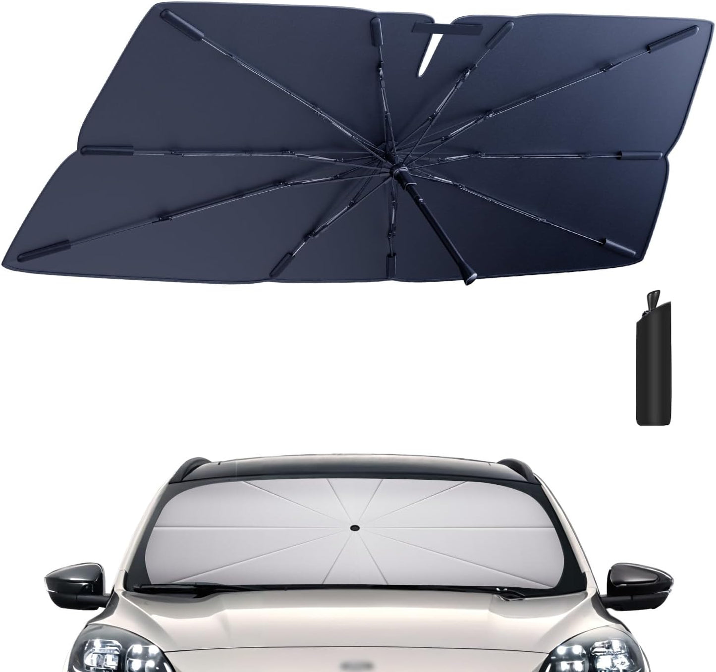 Windshield Sun Shade Umbrella for 2020-2025 Ford Escape Accessories: Custom Fit 210T Silver, Foldable Sunshade Front Window Sun Visor, Blocks UV Rays, Keeps Car Cool for S, SE, SEL, Titanium