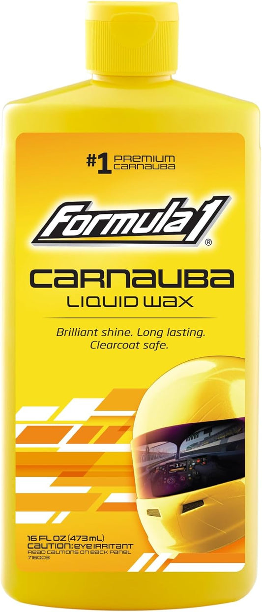 Formula 1 Carnauba Liquid Car Wax, High Gloss Shine & Protection for Auto Paint, Advanced Micropolishing to Remove Haze & Restore Vehicle Paint, 16 oz