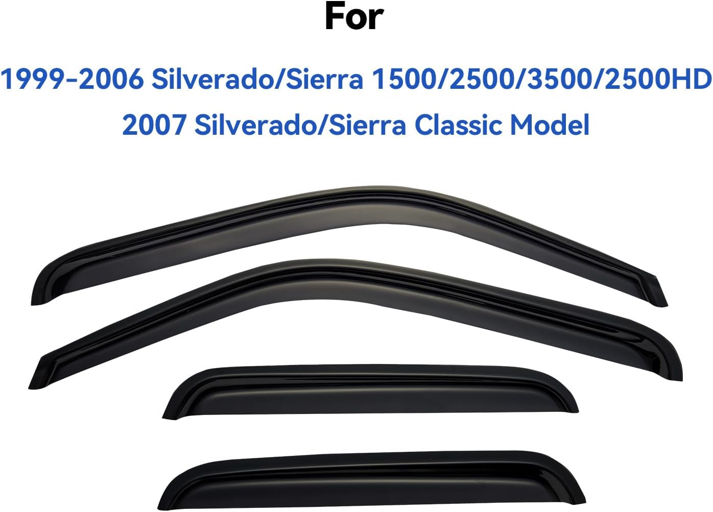 Window Visors Rain Guards for 1999-2006 Chevy Silverado/GMC Sierra 1500/2500/ 3500/ 2500HD, Window Vent Wind Deflectors Visors Shades for 2007 Silverado/Sierra Classic Model - Extended Cab