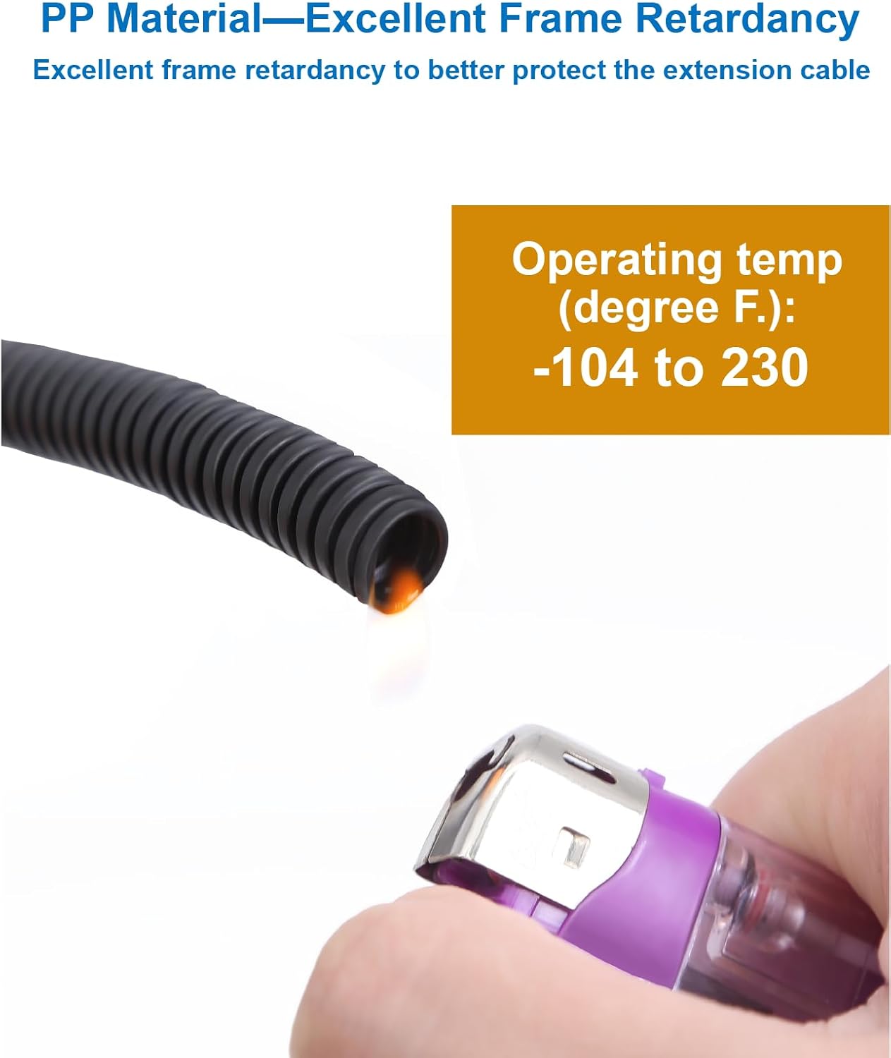 4 Pin Backup Camera Cable with Corrugated Tube Cover, 4 Pin Aviation Extension Cord, Weatherproof, Compatible with Rearview Camera Systems, Radar DVRs, CCTV Security Systems(33FT/10M)