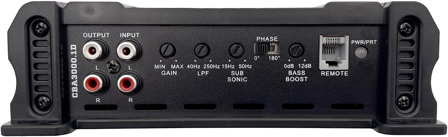 Orion Cobalt CBA3000.1D Monoblock 1-Channel Class D Amplifier for Car Subwoofer, 3000W, 2/4 Ohm Stable, Adjustable Low Pass & Subsonic Filter with Bass Boost, MOSFET Power Supply, Bass Knob Included
