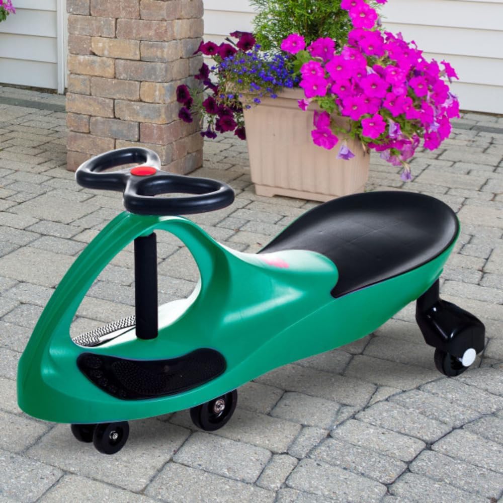 Wiggle Car Ride On Toy - No Batteries, Gears or Pedals - Twist, Swivel, Go - Outdoor Ride Ons for Kids 3 Years and Up by Lil' Rider (Green)