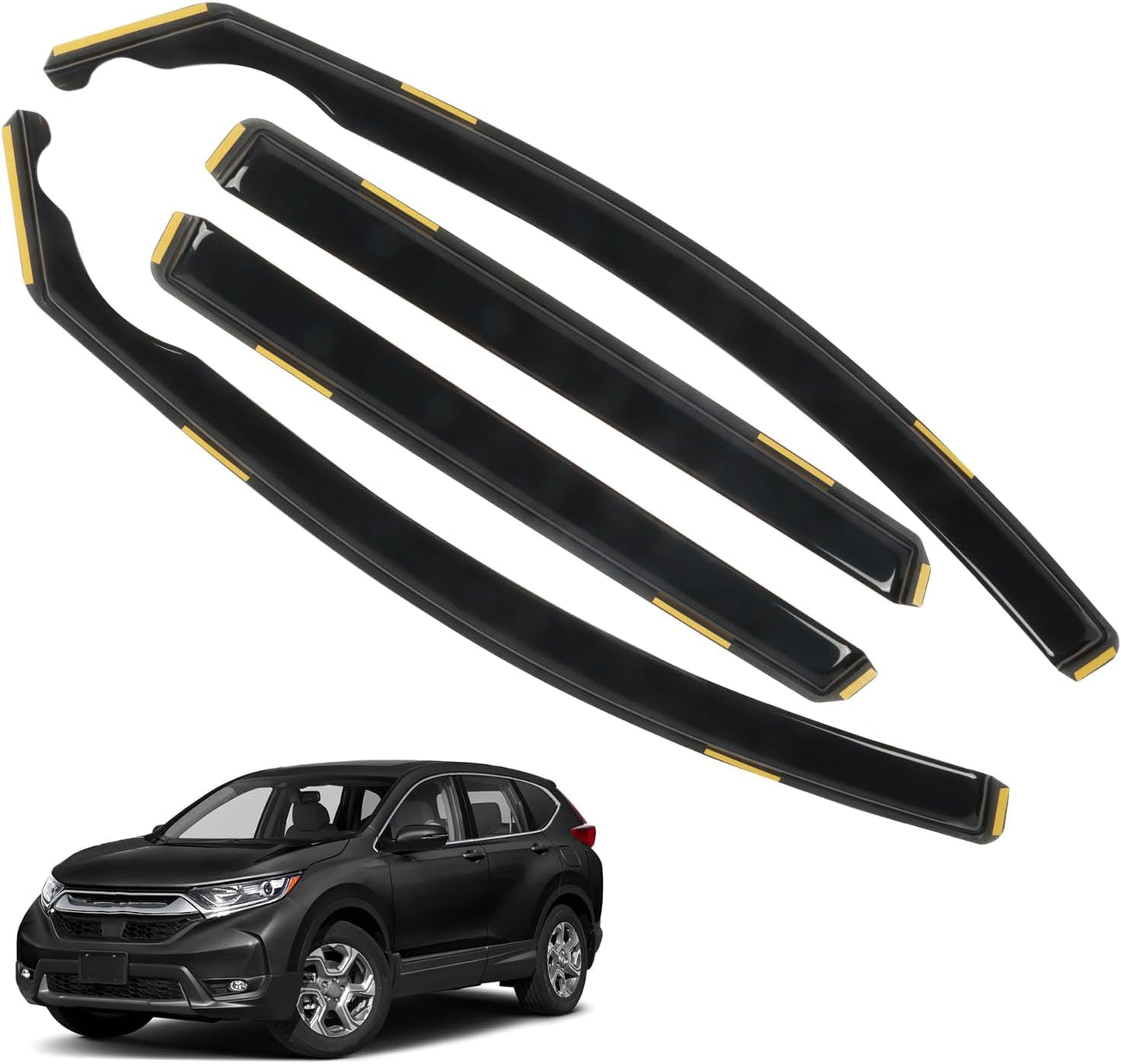 in-Channel Window Rain Guards for 2017-2022 Honda CRV(CR-V), ‌Sturdy Side Wind Deflectors, Vent Window Visors for Cars, Vent Deflector Shade Shield, 2017 2018 2019 2020 2021 2022