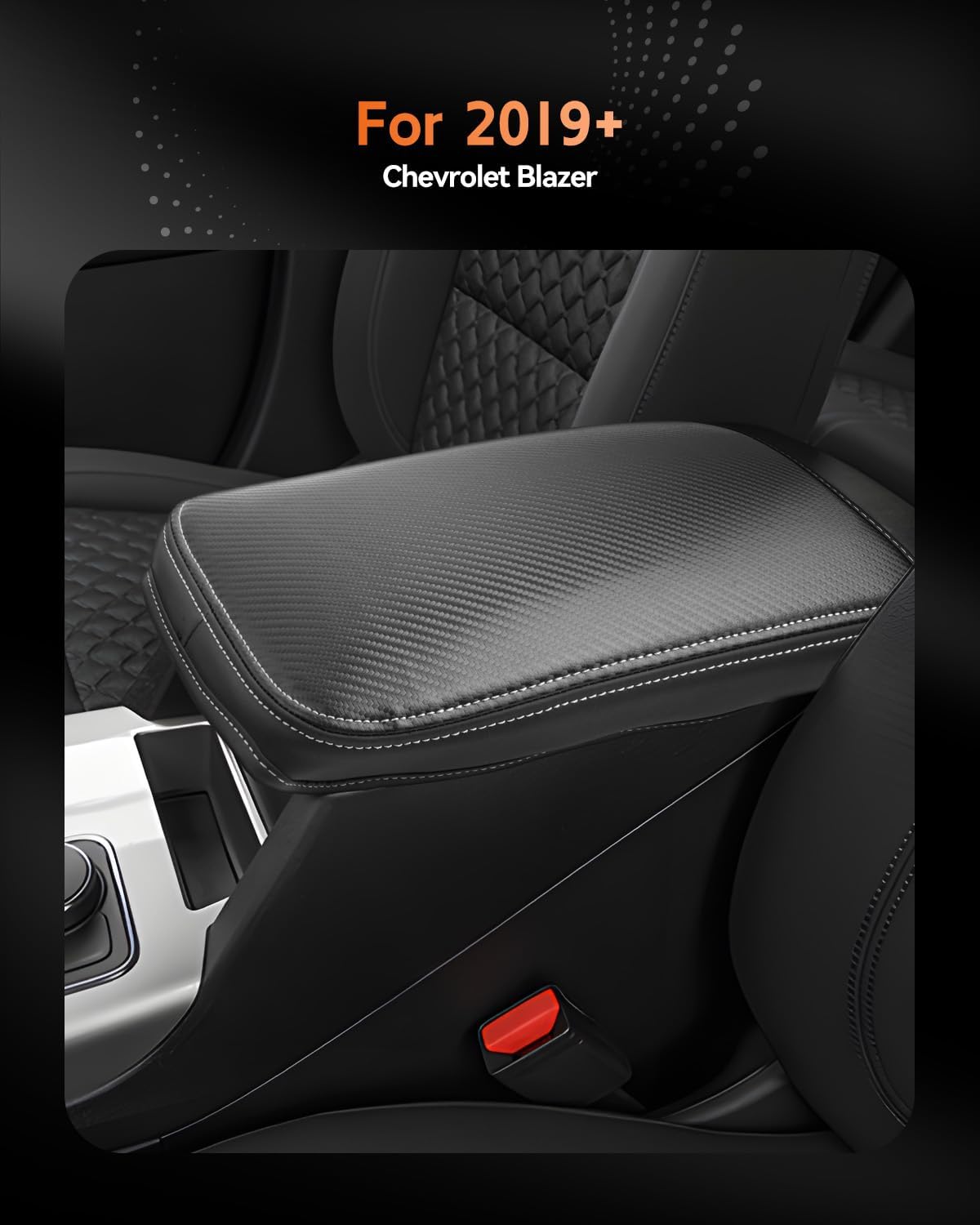 CDEFG for Chevrolet Blazer 2019-2025 Center Console Cover Armrest Box Cover for Chevy Blazer (2LT, 3LT, Premier, RS) 2020 2021 2022 2023 2024 2025 Accessories Console Arm Rest Protector