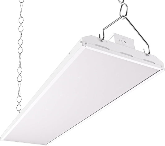 CINOTON 4FT 210W LED Shop Light with 28350LM, 0-10V Dimmable Linear High Bay Lighting with 5000K, 120-277V 135LM/W Commercial Hanging Lights for Garage Office Warehouse Workshop Factory UL Listed