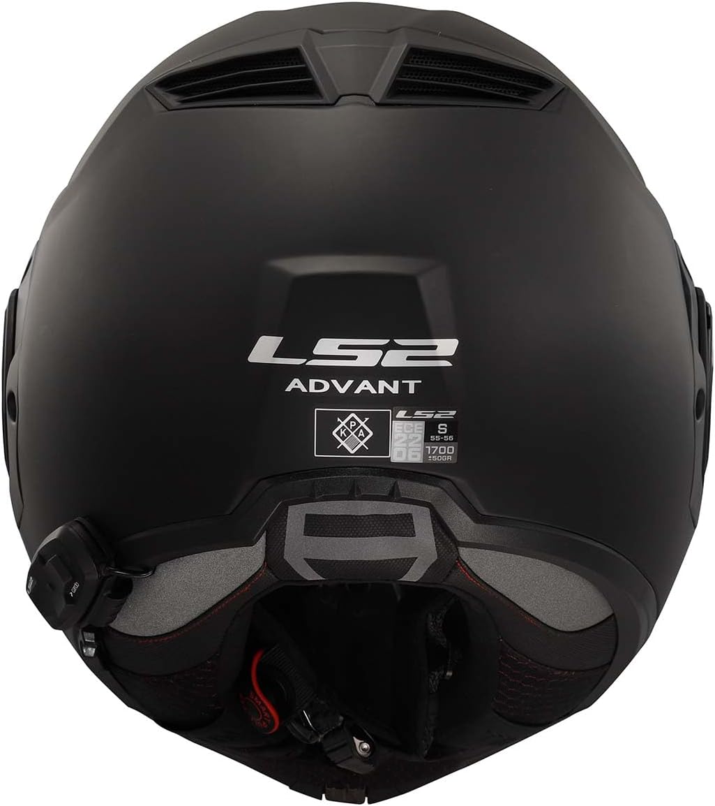 LS2 Helmets Advant Modular Helmet with Integrated Cardo 4X Bluetooth (Noir Matte Black - X-Large)