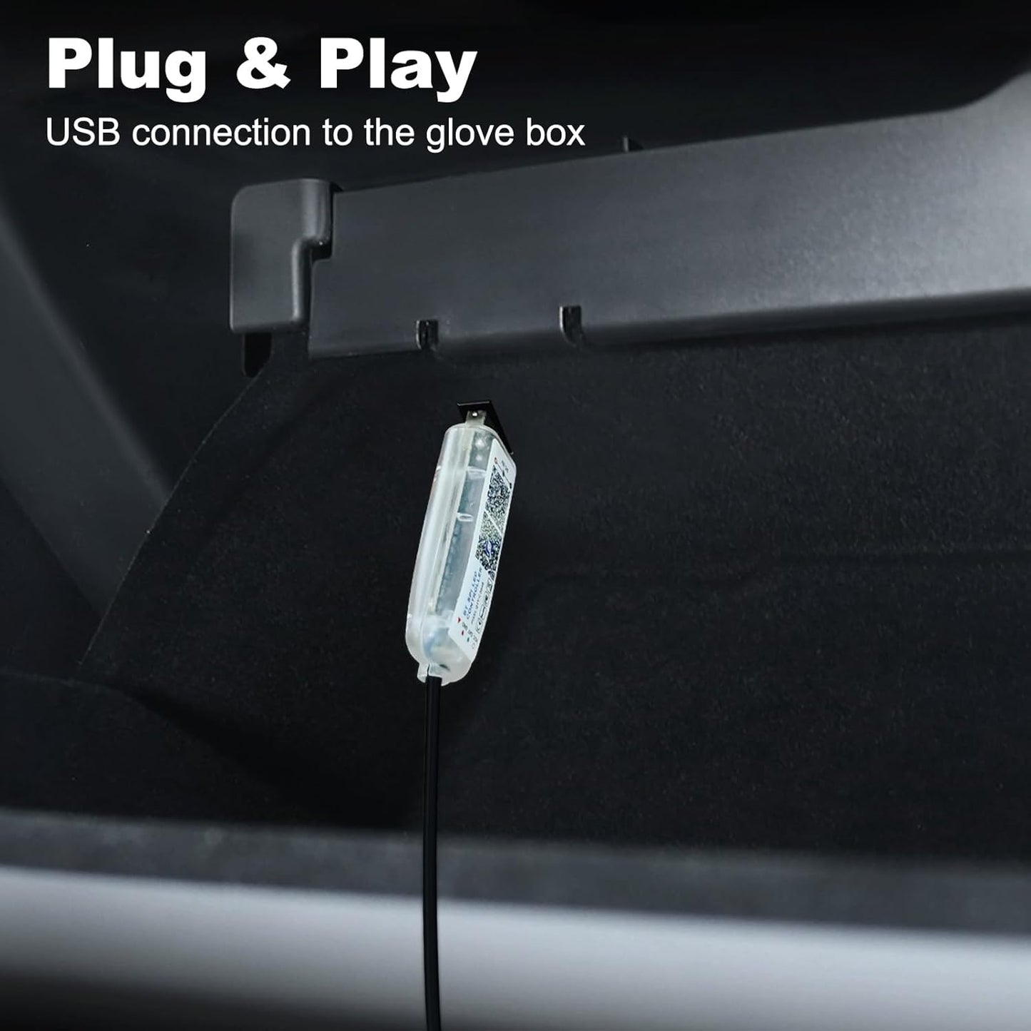 Dreamcolor Acrylic Interior Car LED Strip Light with USB/Type C, 43.3 inches Fiber Optic Ambient Lighting Kits, 16 Million Colors Sound Active Function Neon Accessories