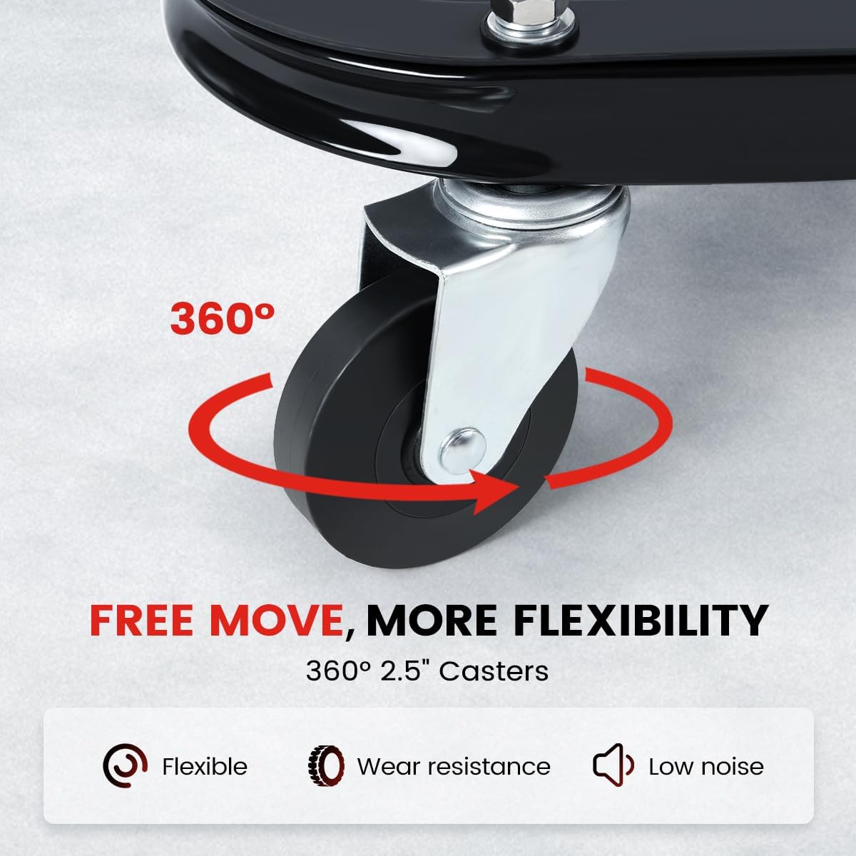 Rolling Creeper Garage/Shop Seat, 260LBS Capacity Padded Workshop Stool with Tool Tray Storage Mechanic Roller Seat for Shop, Garage, Auto Repair