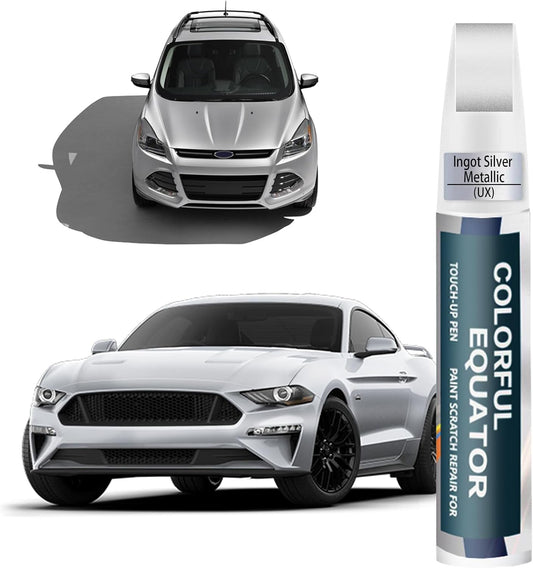 UX Ingot Silver Metallic Touch Up Paint for Ford, Car Paint Pen Scratch Repair Two-In-One Touch Up Paint, Premium Car Scratch Remover for Deep Scratches