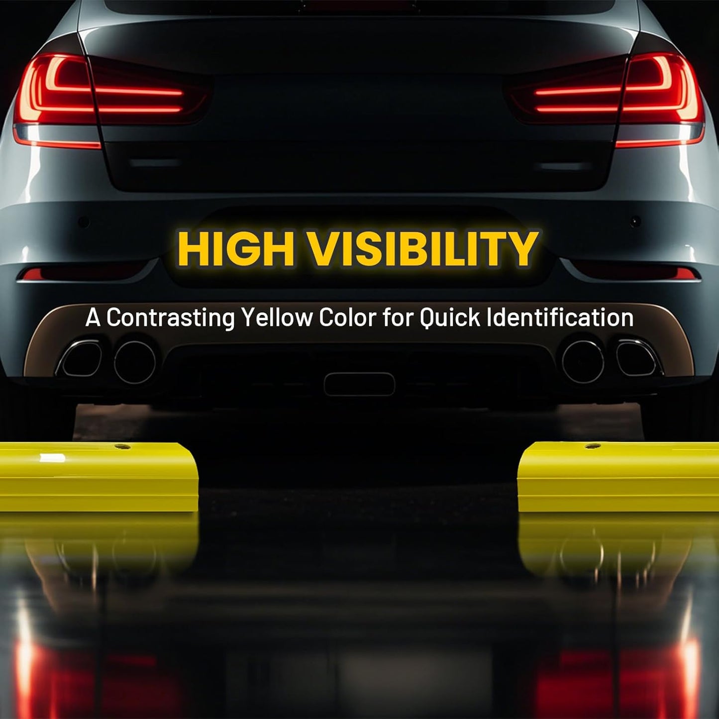 Garage Tire Stops for Garage Floor High-Visibility, 2 Pack 3.1" Higher Block Bumpers for Parking Car SUV Truck, Heavy Duty Car Wheel Stopper for Driveway Outdoor, Easy Installation