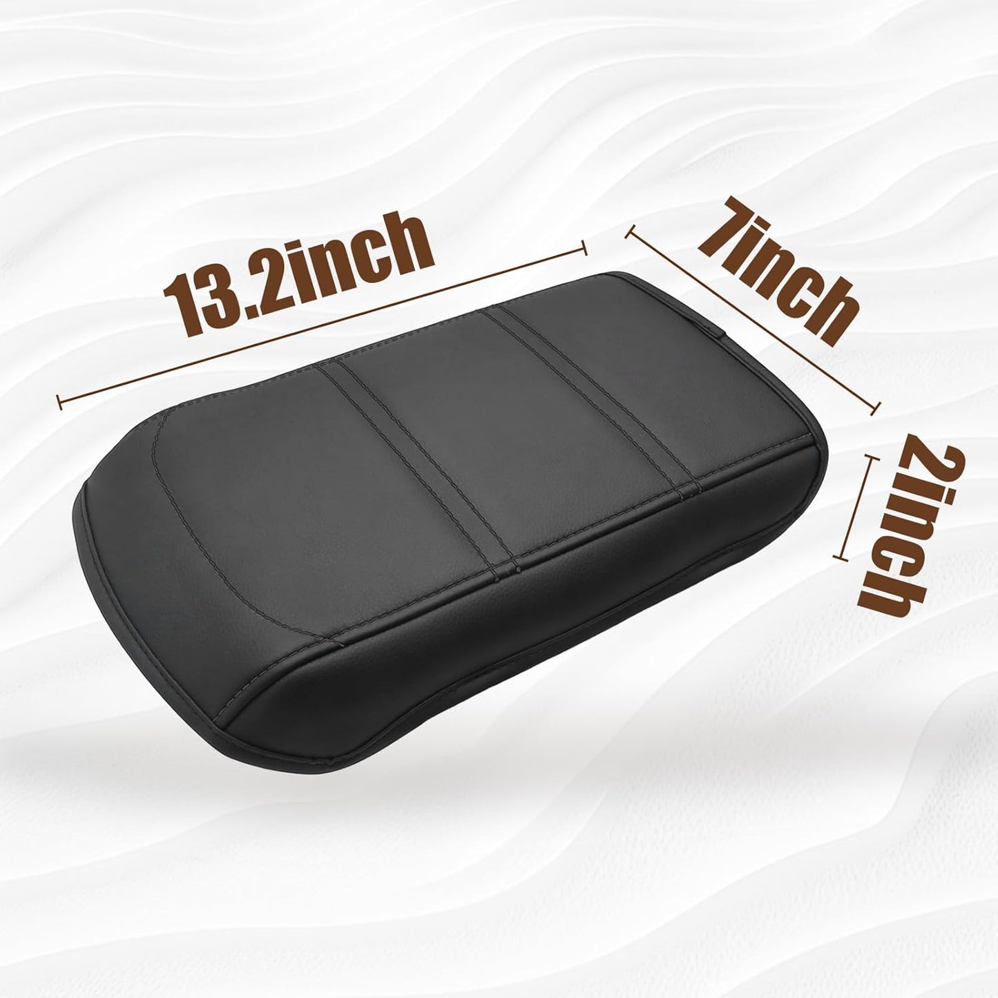 Muslogy for Acadia 2017-2023 Center Console Pad Armrest Cover Vegan Leather Cushion Pad Accessories Armrest Lid Protector Extra Soft Compatible with GMC Acadia 2023 2022-2017 (Black/Black Trim)