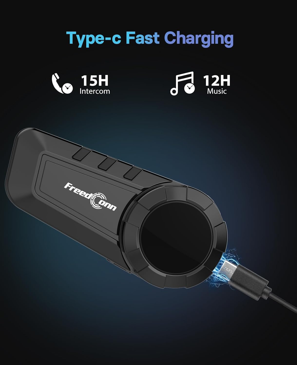 FreedConn KY PRO Hi-Res Motorcycle Helmet Bluetooth Headset, Motorcycle Communication Systems with CVC Noise Cancellation, Stereo Music, 6 Riders 1200m intercom, Dual Device Connection, IP65, 2 Pack