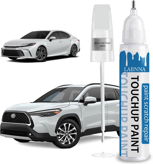 Wind Chill Pearl (089) Touch Up Paint for Toyota-Exact Match 2 in 1 touchup Paint Pen for Chips and Nicks Repair Car Paint Scratch Repair Kit