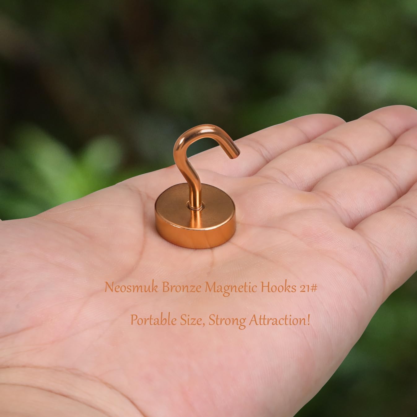 Neosmuk Magnetic Hooks, Cruise Ship Essentials, 40lb+ Heavy Duty Magnetic Hooks for Cruise Cabins, Refrigerator, Grill, Hanging, and Travel | Extra Strong Must-Haves Magnet Hook,Bronze,Pack of 10