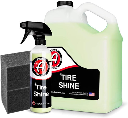 Adam's SiO2 Infused Tire Shine Plus 16oz - Achieve a Lustrous, Dark, Long Lasting Shine - Non-Greasy and No Sling Formulation Infused with SiO2 for Increased a Longer, Durable Shine (Refill Kit)