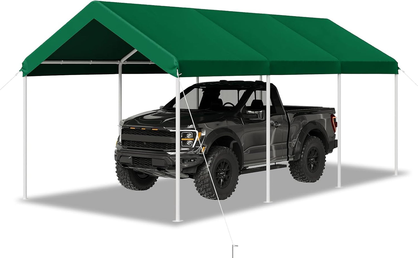 Aoxun 10x20 ft Heavy Duty Carport with Tarp & Wind Resistance Portable Carport Car Tent Outdoor Car Port with Tear Resistant Canopy, No Sidewall - Green