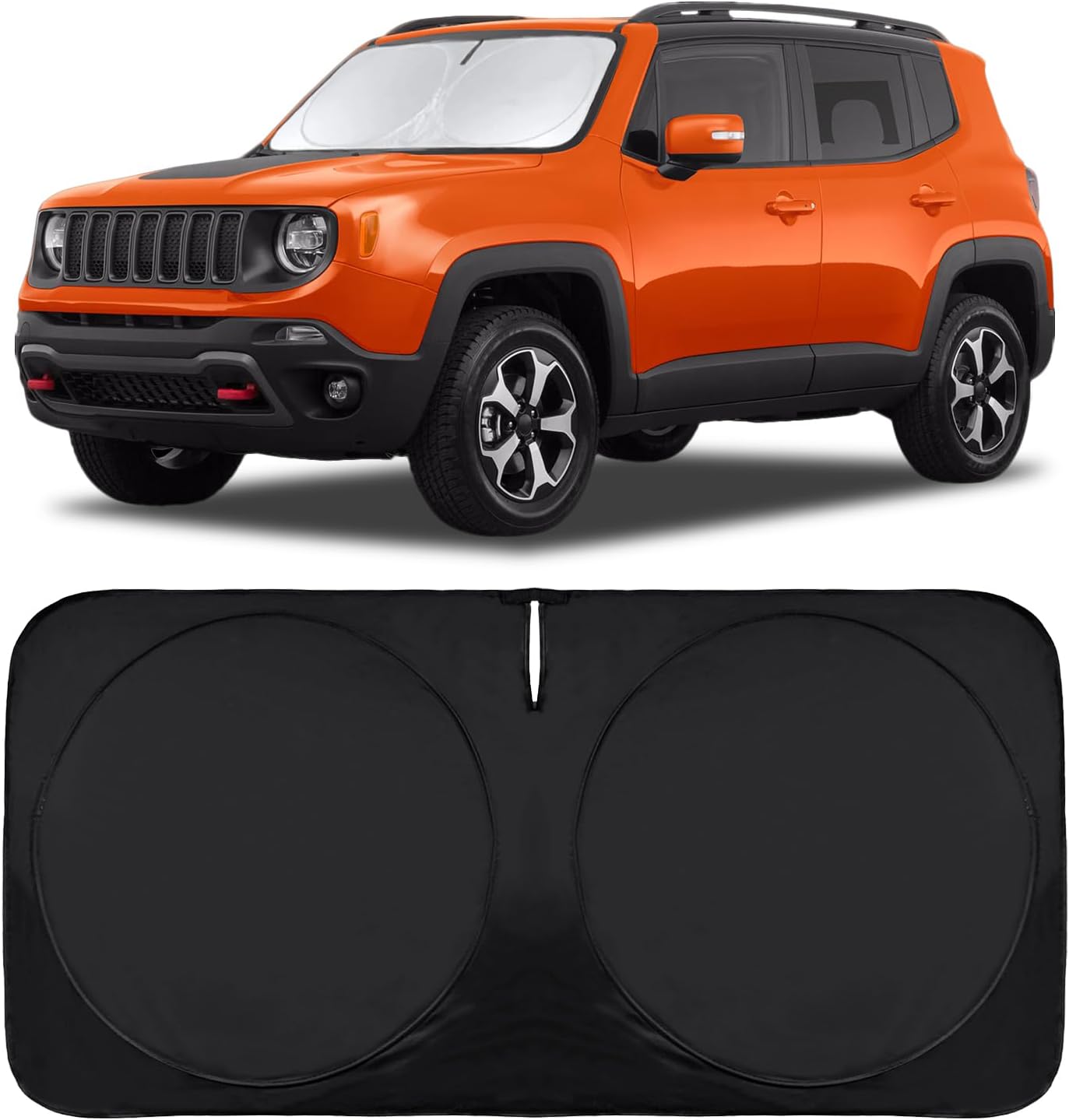 INSAUTO for Jeep Patriot Windshield Sun Shade for Jeep Renegade SUV 2015-2024 2025, Front Foldable Sunshade for 2017 Jeep Patriot SUV Car Sun Visor Cover Blocks UV Rays Keep Your Car Cooler
