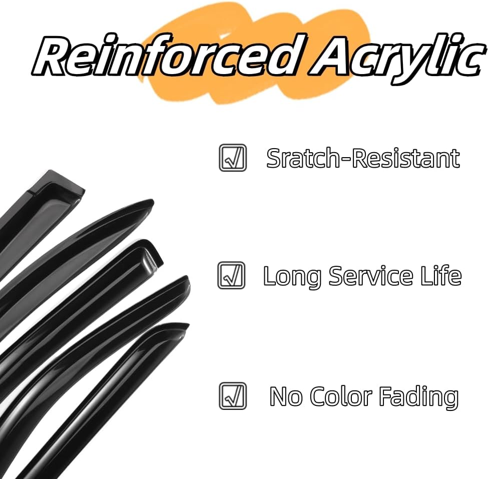 94382 Sunproof Waterproof Side Window Wind Deflector Window Visor fit for 2017-2022 Kia Sportage, 4pcs Protective Replacements Rain Guards Set