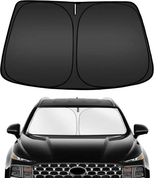 ARISMOTOR Windshield Sun Shade for H-yundai Santa Fe 2019-2025 2026, Custom Fit Foldable Front Window Sunshade Sun Visor Protector, Block UV Rays Keep Your Car Cooler