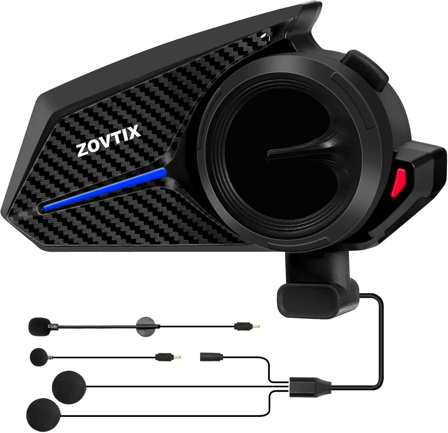 Motorcycle Helmet Headset Support 8 Riders Group Intercom Communication System, Motorcycle Headset with Music Sharing/HiFi Sound/3 EQ Music Modes/Noise Cancellation/IP67/FM Radio/Wake up Siri - 1 Pack