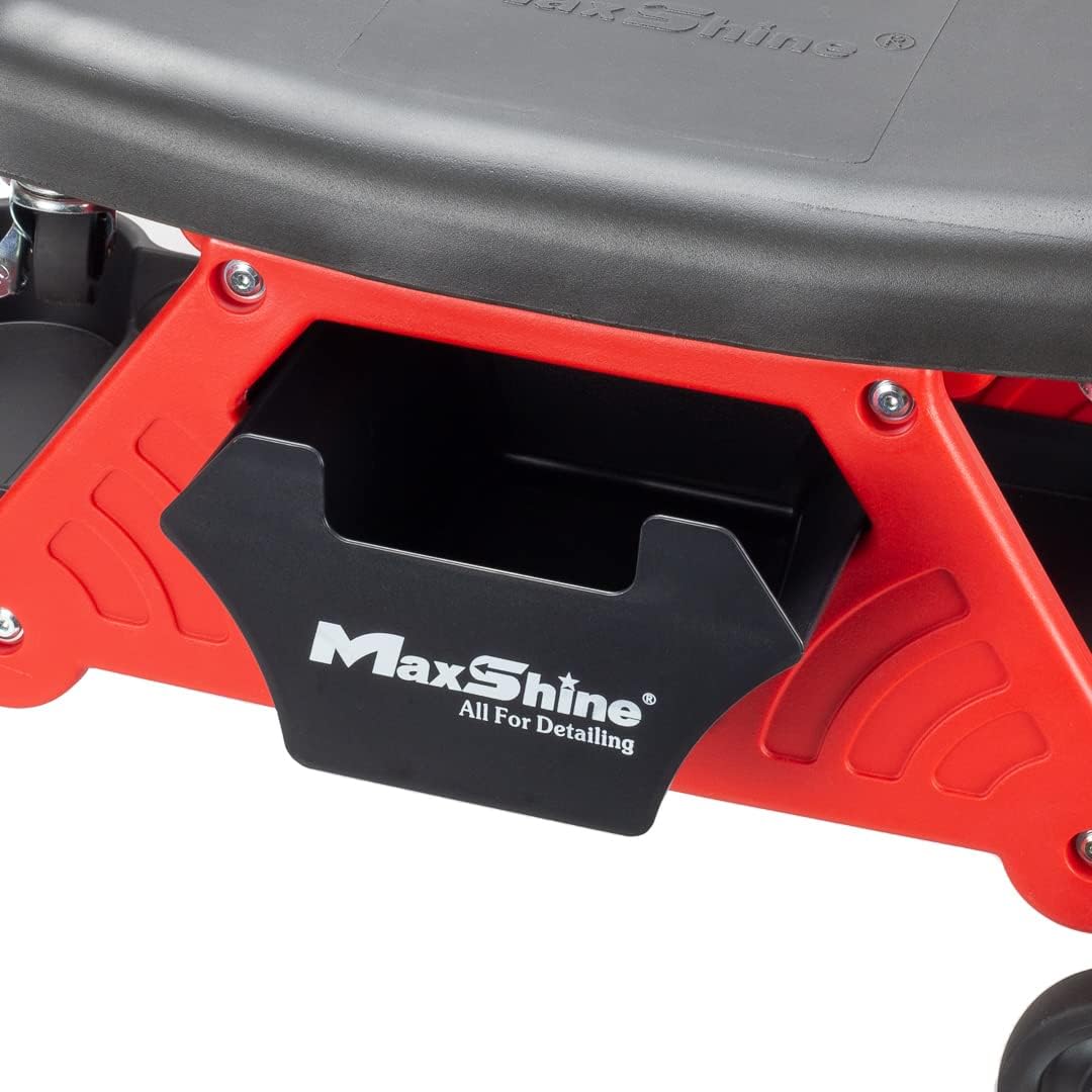 Maxshine Detailing Creeper Seat with Built-in Storage, 2-in-1 Modular Rolling Garage Stool, Mechanic Shop Seat with Tool Tray for Auto Car Detailing & Repair