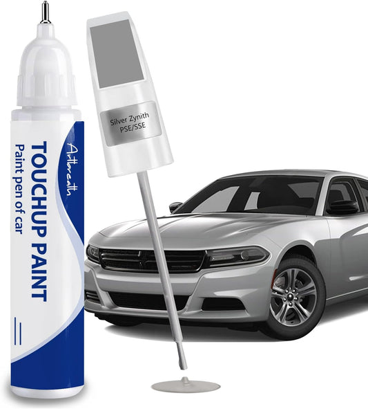 Silver Zynith(PSE/SSE) Touch Up Paint for Dodge-Exact Match–Chips and Nicks Car Paint Scratch Repair Kit Automotive Paint Pen for Challenger/Durango/Grand Caravan/Charger/RAM