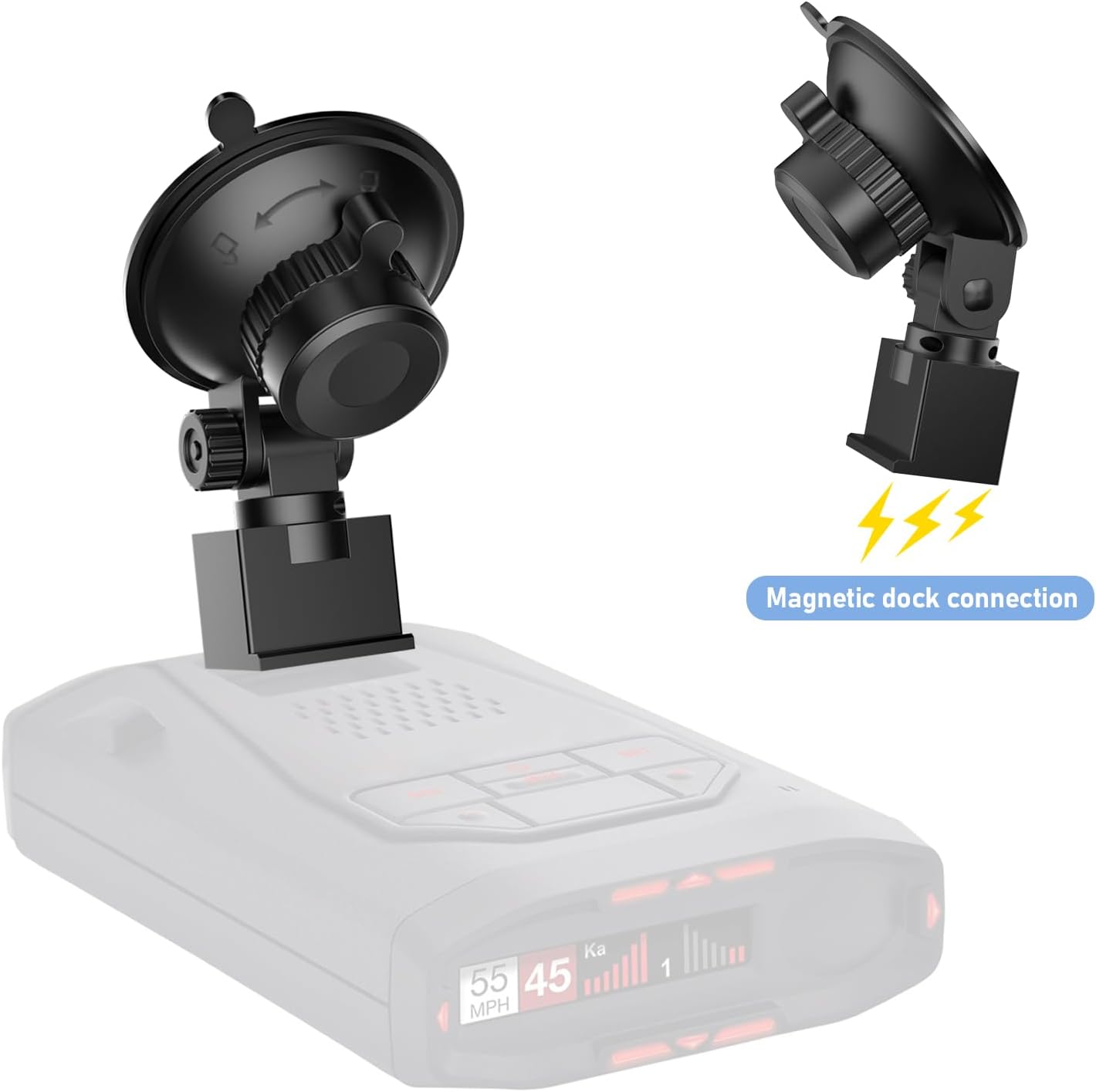 Radar Detector Mount,Car Radar mounting Bracket,Windshield and Dashboard Suction Mount,for Escort Max360c Max 3 IX IXc Redline EX Beltronics Cobra DualPro GT 360 Radar Models, w/EZ Magnet Connection