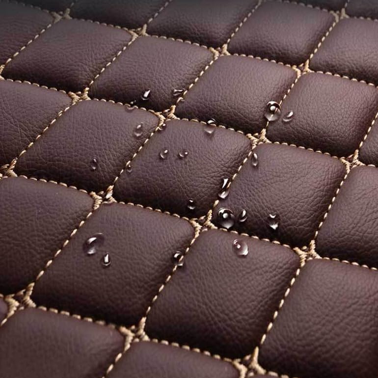 Customized Personalized car Floor mats, All-Weather Luxury car Floor mats, Waterproof and Anti Slip Leather car Floor mat Lining, 95% Customized car, Truck, and SUV Floor mats (Border White Stripe)