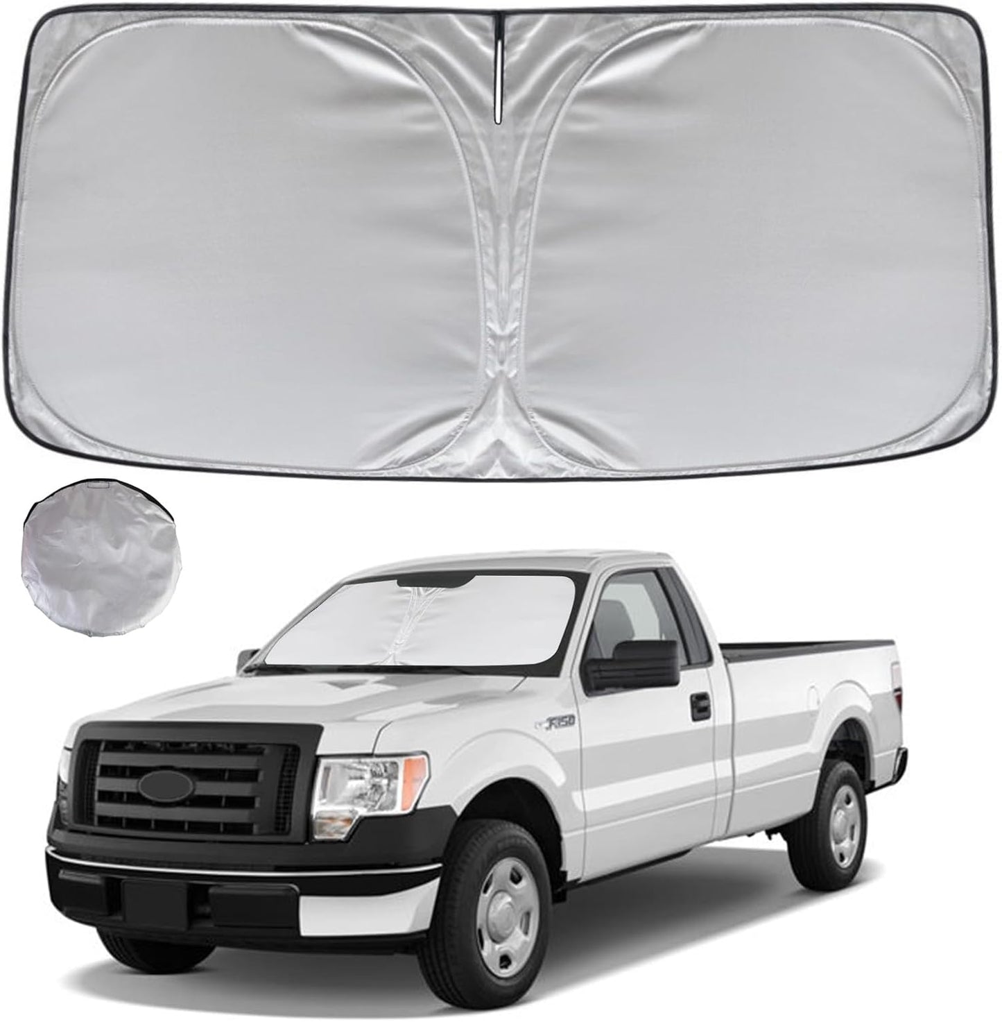 KAYZT Windshield Sun Shade for 2009-2014 Ford F150 Foldable Sunshade Front Window Custom Fit Car Accessories