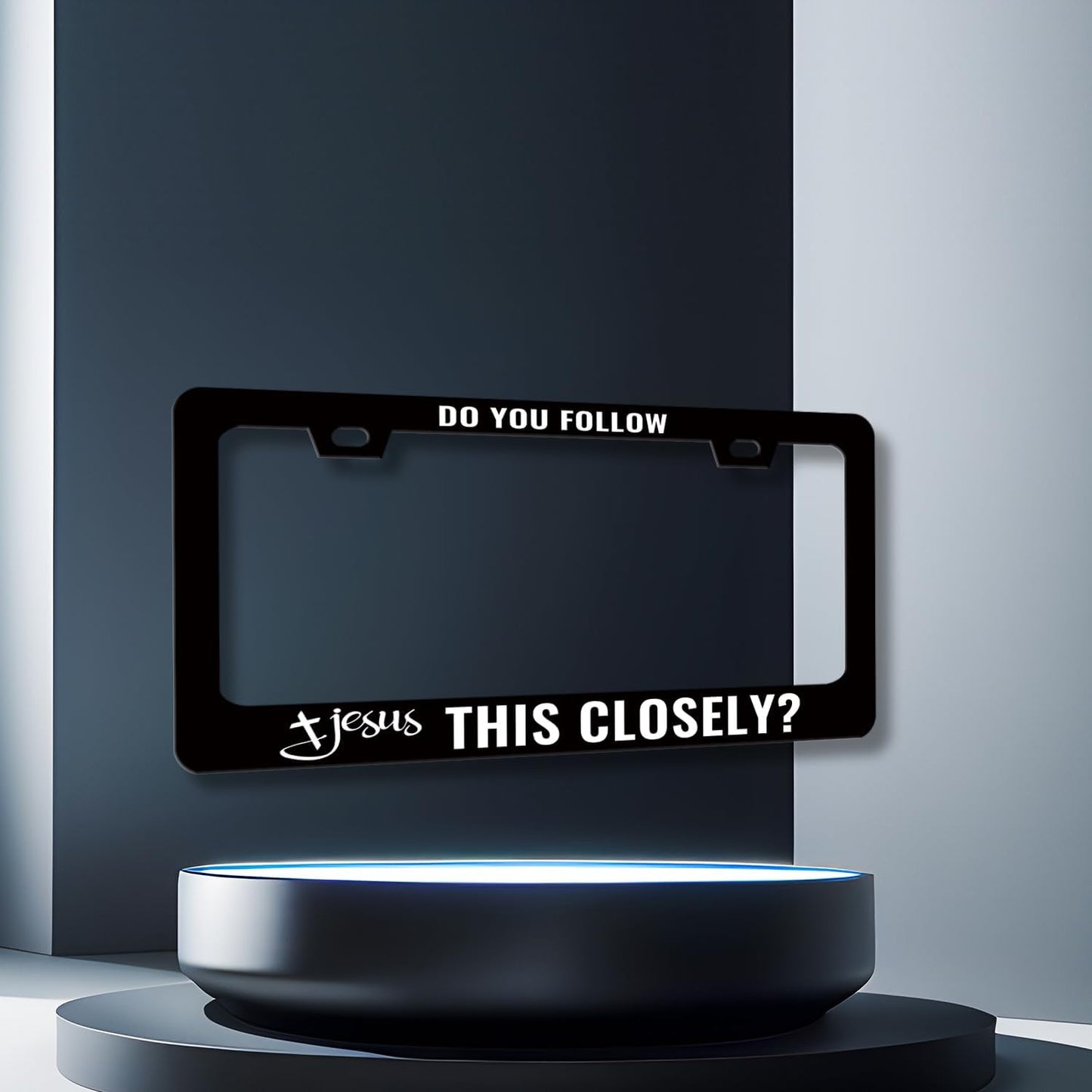 Jesus License Plate Frame Do You Follow Jesus This Closely License Plate Stainless Steel Christian Car Accessory Funny License Plate Decoration Men Women Size 12.2" x 6.2" with Screws