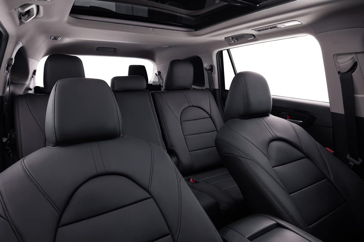 coverdream Custom Seat Covers Compatible with Select Toyota Camry XLE, XSE, XLE V6, XSE V6 2018 2019 2020 2021 2022 2023 Models - Leatherette (Black,Full Set)