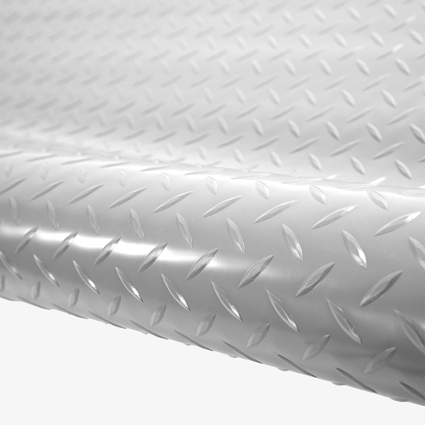 IncStores 2.5mm Thick Commercial-Grade Nitro Roll Garage Floor Mat | Flexible Vinyl Floor Mat for a Stronger and Safer Garage, Workshop, or Trailer | Diamond-Plate, Stainless Steel, 7.5' x 100'