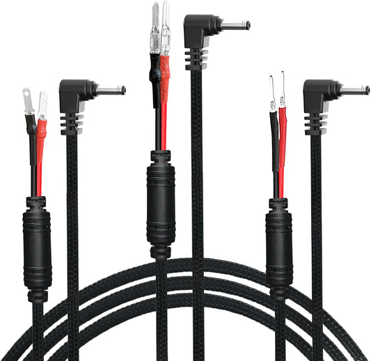 3 Types of DC3.5 Radar Detector Hardwire Power Cord Mirror Wire Plug Tap,with Inline Fuse Holder,Compatible with Cobra Escort Beltronics Uniden Whistler Valentine One Radar Detector (DC3.5-13.6'')