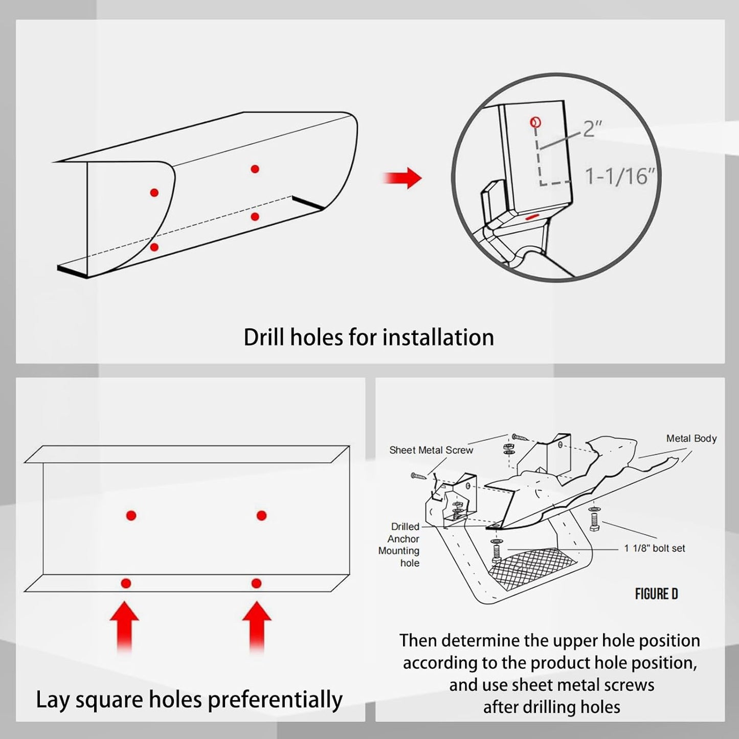 RULLINE Black Powder Coated Truck Side Step Set - 4 Pieces (1 Pair) with Mounting Brackets - Compatible with Chevy (Chevrolet), Ford, Toyota, GMC, Dodge RAM, and Jeep Trucks