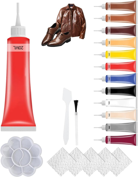 Advanced Leather Repair Gel, 2025 New Leather Repair Coloured Cream Gel, Upgrade Professional Leather Repair Kit for Car Seat Vinyl Repair Kit, Multifunctional Couch and Jacket Repair Kit (Red)